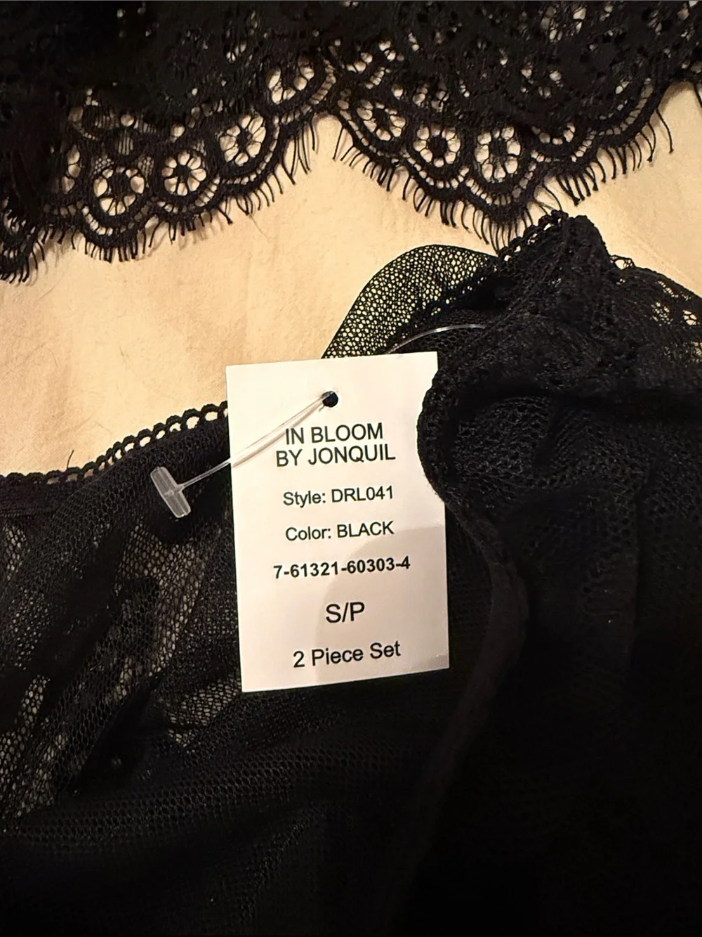 Women's Black Lace Camisole & Shorts Sleep Set - Picture 2 of 4